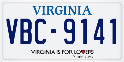 VA license plate VBC9141