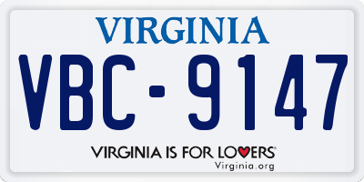 VA license plate VBC9147