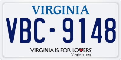 VA license plate VBC9148