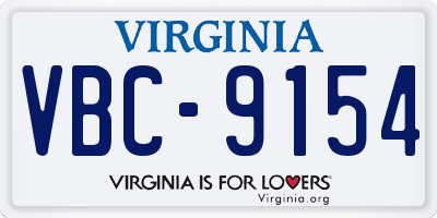 VA license plate VBC9154