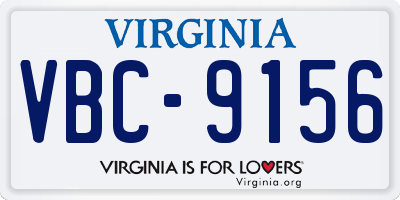 VA license plate VBC9156