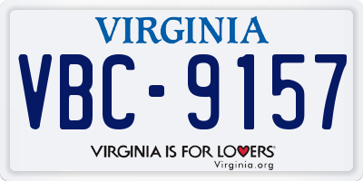 VA license plate VBC9157