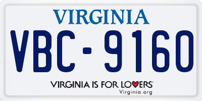 VA license plate VBC9160