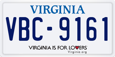 VA license plate VBC9161