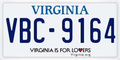 VA license plate VBC9164