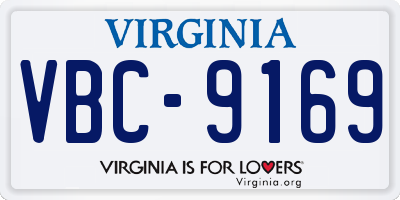 VA license plate VBC9169