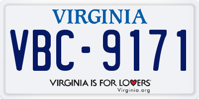 VA license plate VBC9171