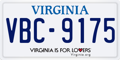 VA license plate VBC9175