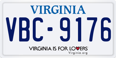 VA license plate VBC9176