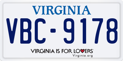 VA license plate VBC9178