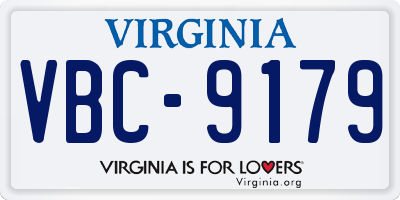 VA license plate VBC9179