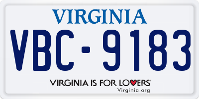 VA license plate VBC9183