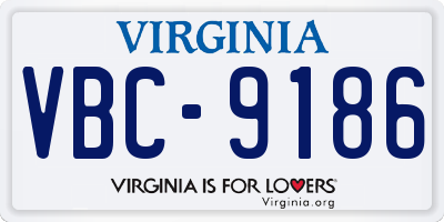 VA license plate VBC9186