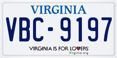 VA license plate VBC9197