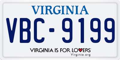 VA license plate VBC9199