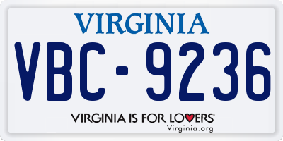 VA license plate VBC9236