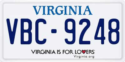 VA license plate VBC9248
