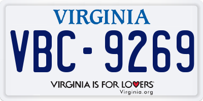 VA license plate VBC9269