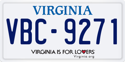 VA license plate VBC9271