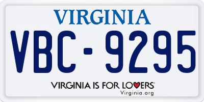 VA license plate VBC9295