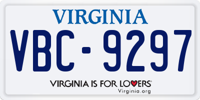 VA license plate VBC9297