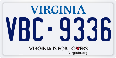 VA license plate VBC9336