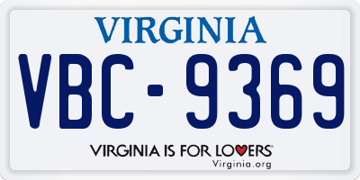 VA license plate VBC9369