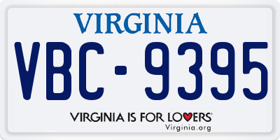VA license plate VBC9395