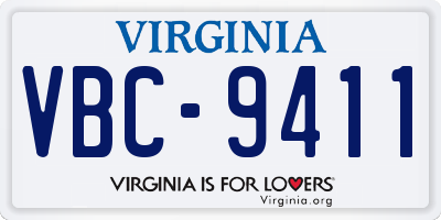 VA license plate VBC9411