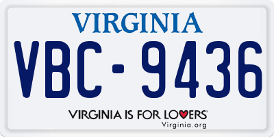 VA license plate VBC9436