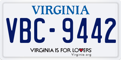 VA license plate VBC9442