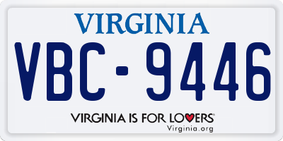 VA license plate VBC9446