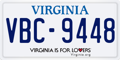 VA license plate VBC9448