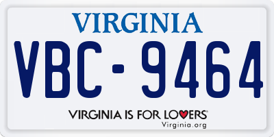 VA license plate VBC9464