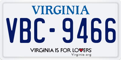 VA license plate VBC9466