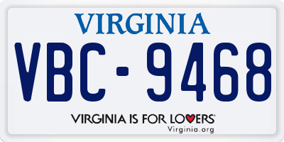VA license plate VBC9468