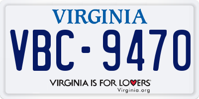 VA license plate VBC9470