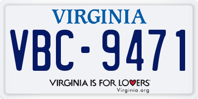 VA license plate VBC9471