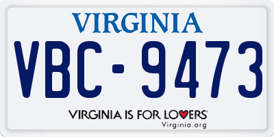 VA license plate VBC9473
