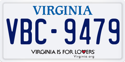 VA license plate VBC9479