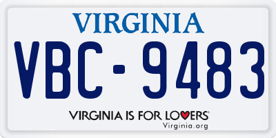 VA license plate VBC9483