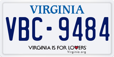 VA license plate VBC9484
