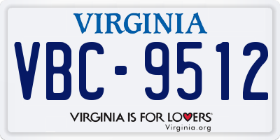 VA license plate VBC9512