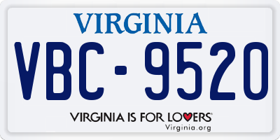 VA license plate VBC9520