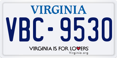 VA license plate VBC9530