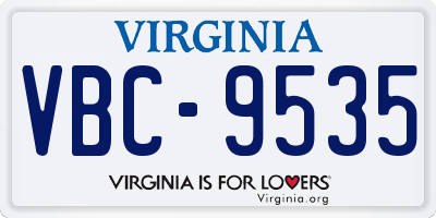 VA license plate VBC9535