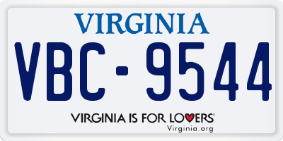 VA license plate VBC9544