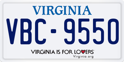 VA license plate VBC9550