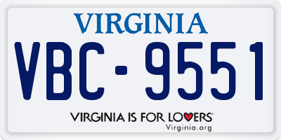 VA license plate VBC9551