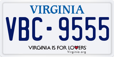 VA license plate VBC9555